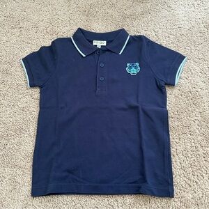 Kenzo Kids Dark Blue Polo with Light Blue Accents